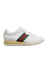 Gucci Re-motion Monogram Stripe Sneakers In White