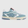 Gucci Denim Fabric Sneakers With Monogram Pattern In Blue