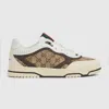 Gucci Re-web Leather And Canvas Sneakers In Beige