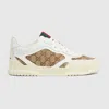 Gucci Re-web Leather And Original Gg Fabric Sneakers In White