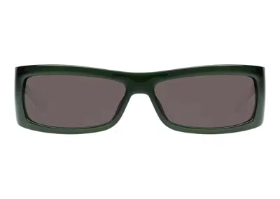 Pre-owned Gucci Men's  Rectangular Frame Sunglasses In Dark Green
