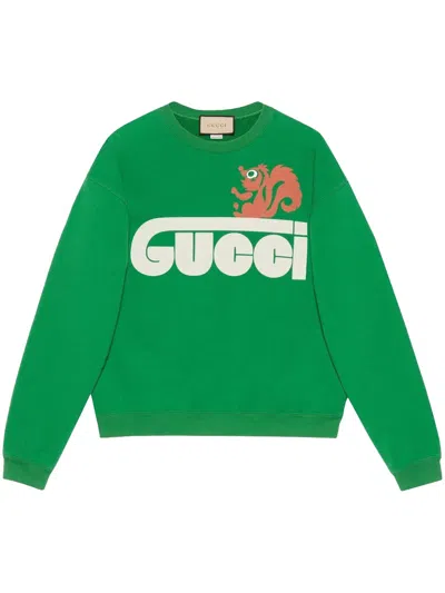 Pre-owned Gucci Men's  Retro  Skunkprint Sweatshirt In Grass Green