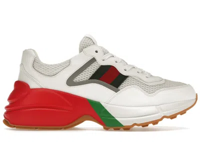 Pre-owned Gucci Men's  Rhyton Epilogue Sneakers In White/red/green In Multi