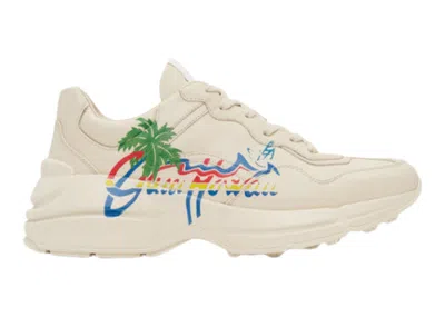 Pre-owned Gucci Men's  Rhyton Hawaii Sneakers In Ivory