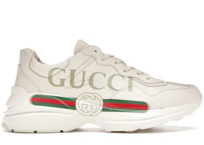 Pre-owned Gucci Men's  Rhyton Vintage Logo Sneakers In Ivory In White