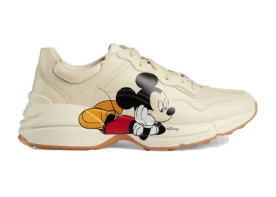Pre-owned Gucci Men's  Rhyton X Disney Sneakers In Ivory In White