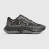 Gucci Interlocking G Chunky Leather Sneakers In Black