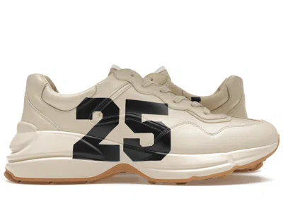 Pre-owned Gucci Men's  Rython 25 Sneakers In Ivory/navy Blue
