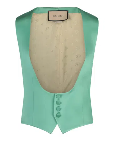 Pre-owned Gucci Men's  Scoopneck Tailored Vest In Green