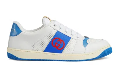 Pre-owned Gucci Men's  Screener Sneakers In White/blue/red In Multi