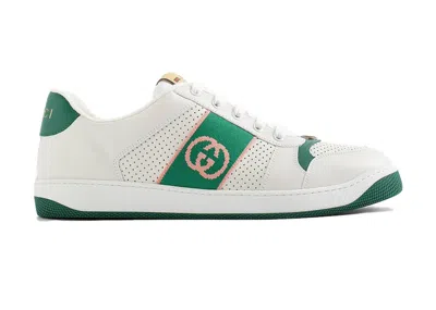 Pre-owned Gucci Men's  Screener Sneakers In White/green In Multi