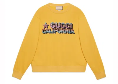 Pre-owned Gucci Men's  Sequins Cotton Jersey Sweatshirt In Yellow