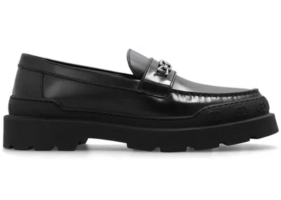Pre-owned Gucci Men's  Sherlin Loafer Leather Sneakers In Black