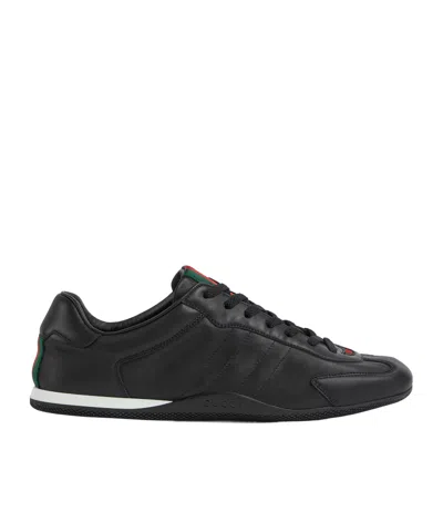 Gucci Shift Leather Sneakers In Black