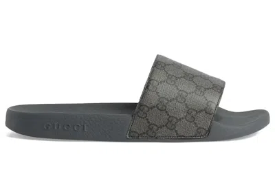 Pre-owned Gucci Men's  Slide Gg Monogram Sneakers In Grey/black In Multi