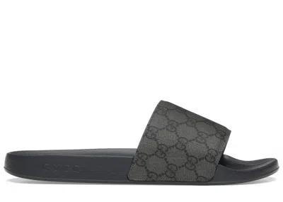 Pre-owned Gucci Men's  Slide Gg Monogram Sneakers In Grey/black In Multi