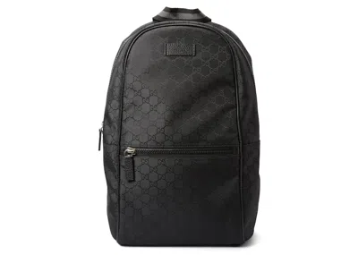 Pre-owned Gucci Men's  Slim Backpack Gg Black