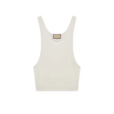 Pre-owned Gucci Men's  Soft Cotton Jersey Tank Top In White