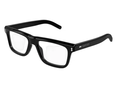 Pre-owned Gucci Men's  Square Eyeglasses In Black (gg1525o 001)