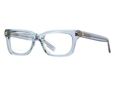 Pre-owned Gucci Men's  Square Eyeglasses In Transparent Grey (gg1522o 008) In Gray