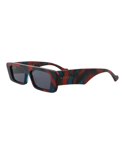 Pre-owned Gucci Men's  Square Rectangle Sunglasses/30013890007) In Havana/blue (gg1331s
