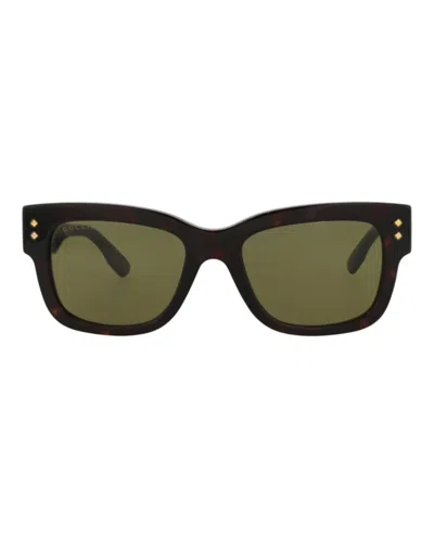 Pre-owned Gucci Men's  Squareframe Acetate Sunglasses/30013478002) In Havana/green (gg1217s