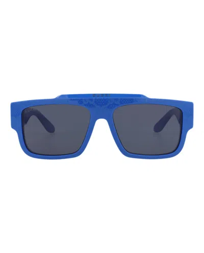 Pre-owned Gucci Men's  Squareframe Recycled Acetate Sunglasses In Blue Blue Blue (gg1460s/30014460/008)