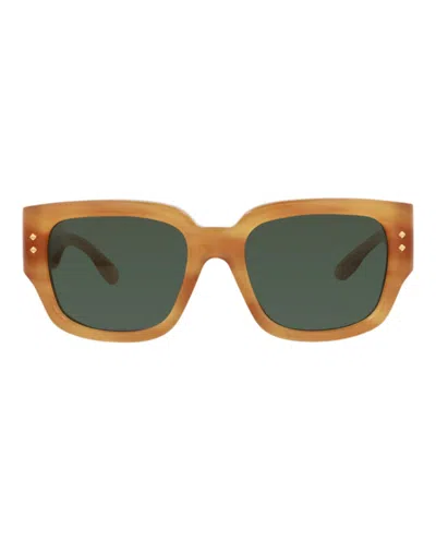 Pre-owned Gucci Men's  Squareframe Recycled Acetate Sunglasses In Havana Havana Green (gg1261s/30013840/004)