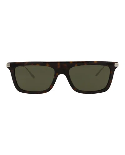 Pre-owned Gucci Men's  Squareframe Recycled Acetate Sunglasses/30014438002) In Havana/silver/green (gg1437s