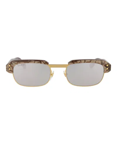 Pre-owned Gucci Men's  Squareframe Recycled Acetate Sunglasses/30014510002) In Brown/silver (gg1480s In Multi