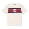 Gucci White Interlocking G Stripe T-shirt In White