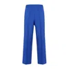 Gucci Brand-embroidered Slip-pocket Straight-leg Regular-fit Wool-blend Trousers In Blue