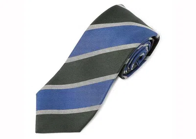 Pre-owned Gucci Men's  Striped Tie In Blue/black/grey