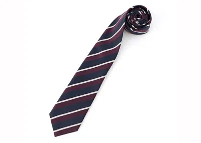 Pre-owned Gucci Men's  Striped Tie In Navy Blue/purple/white