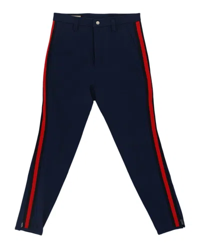 Pre-owned Gucci Men's  Striped Woolblend Crepe Track Pants In Blue