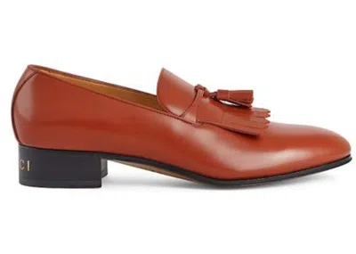 Pre-owned Gucci Men's  Tassel Loafer Amber Sneakers In Brown