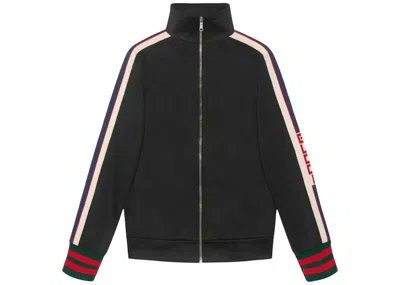 Pre-owned Gucci Men's  Technical Jersey Jacket In Black