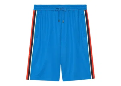 Pre-owned Gucci Men's  Technical Jersey Shorts In Blue