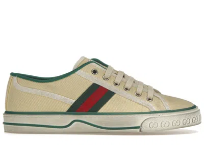 Pre-owned Gucci Men's  Tennis 1977 Butter Cotton Sneakers In Ivory In White