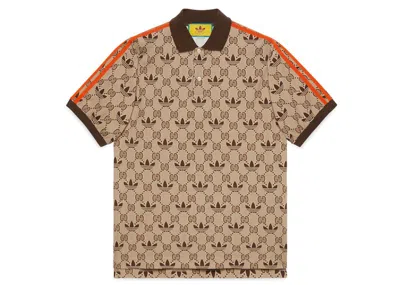 Pre-owned Gucci Men's  Trefoil Polo Shirt In Beige
