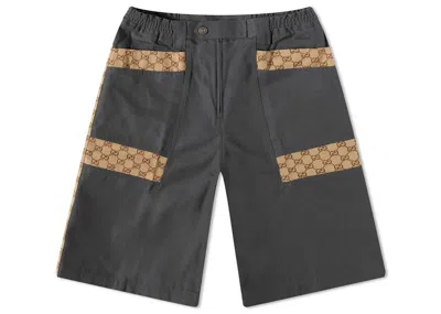 Pre-owned Gucci Men's  Twinsberg Rrunway Shorts In Grey