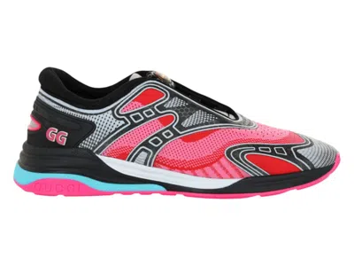 Pre-owned Gucci Men's  Ultrapace R Mismatched Sneakers In Pink/yellow