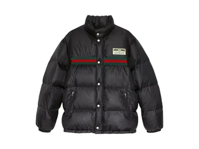 Pre-owned Gucci Men's  Water Repellent Down Jacket In Black