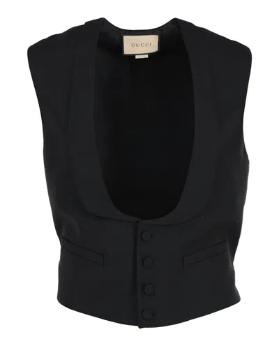 Pre-owned Gucci Men's  Wool Blend Vest In Black