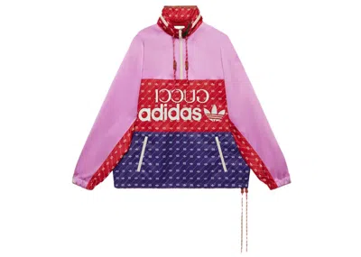 Pre-owned Gucci Men's  X Adidas Acetate Jacket In Pink/red/dark Blue