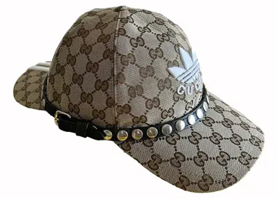 Pre-owned Gucci Men's  X Adidas Double Sided Baseball Hat In Beige In Sand