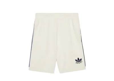 Pre-owned Gucci Men's  X Adidas Elastic Viscose Shorts In White