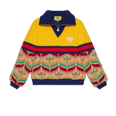 Pre-owned Gucci Men's  X Adidas Halfzip Jacket In Camel/yellow