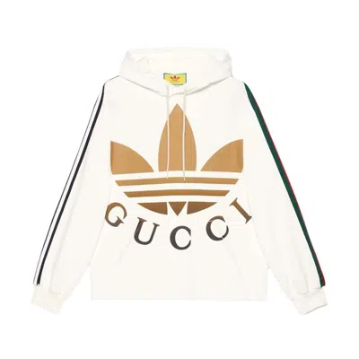 Pre-owned Gucci Men's  X Adidas Hooded Sweatshirt In Ivory