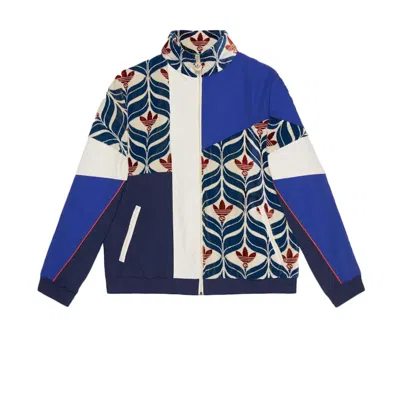 Pre-owned Gucci Men's  X Adidas Interlocking G And Trefoil Jacket In Ivory/blue/red In Multi